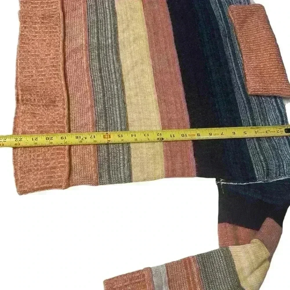 Caslon Chunky Stripe Cozy Lodge Turtleneck Sweater Preppy Y2K Sz L Fall Winter